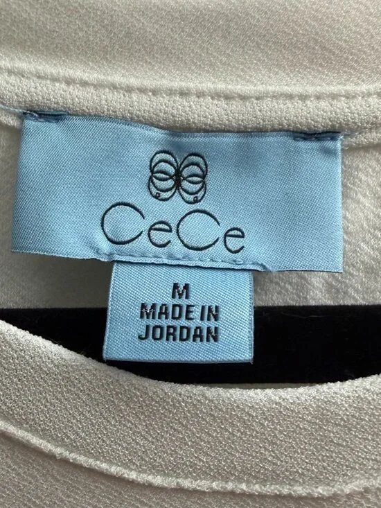 CeCe White Floral Sleeve Shirt - NWT - Picture 2 of 4